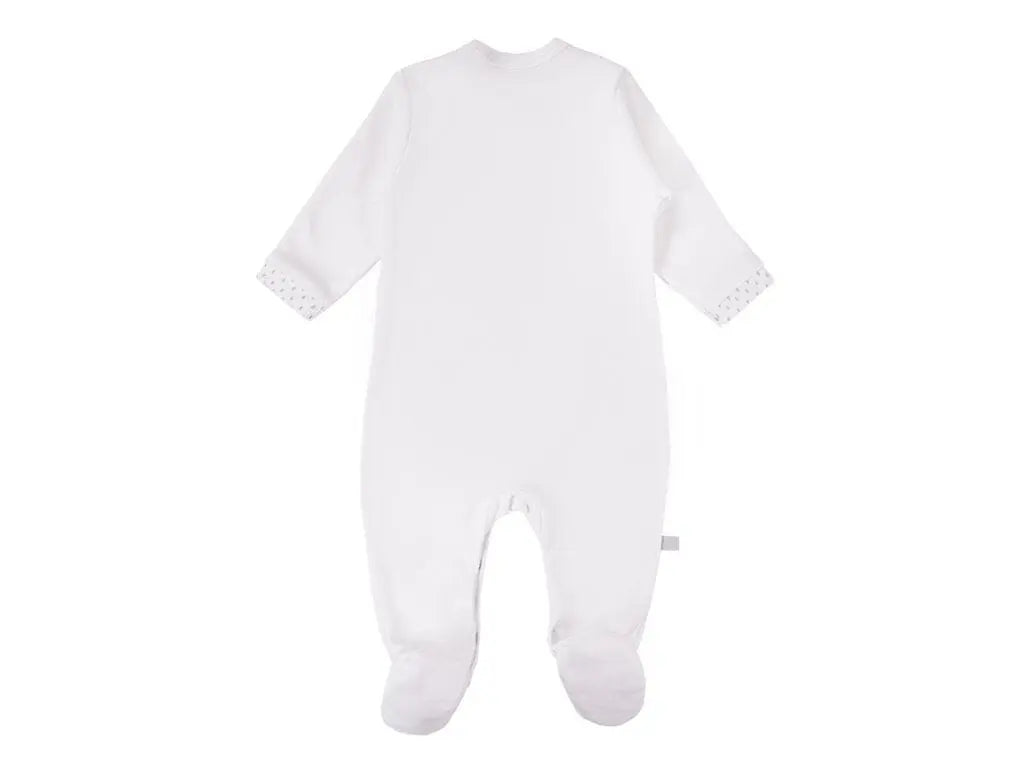 Tiny Baby Footed Babygrow, Embroidered Chick - White Sleepsuit / Babygrow EEVI 