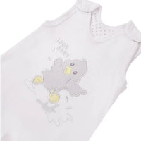 Early Baby Top & Chick Footed Dungarees Set - White Dungaree EEVI 