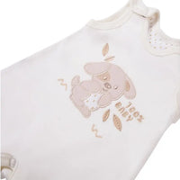 Early Baby Top & Puppy Footed Dungarees Set - Cream Dungaree EEVI 