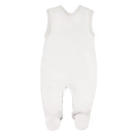 Early Baby Top & Puppy Footed Dungarees Set - Cream Dungaree EEVI 