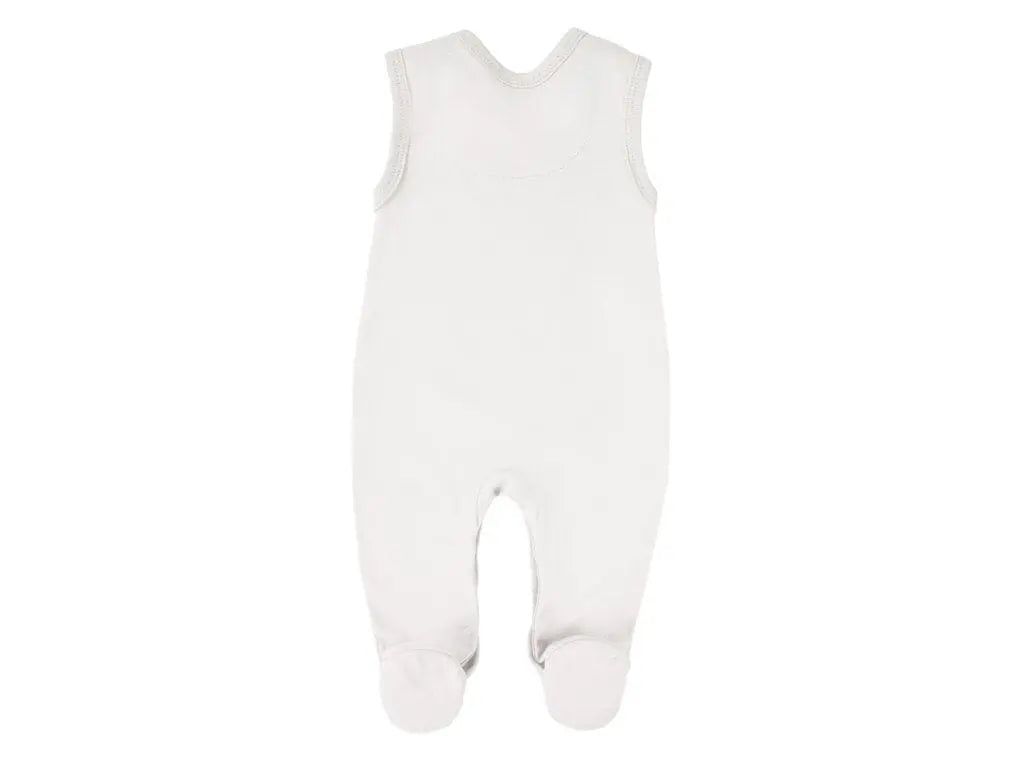 Early Baby Top & Puppy Footed Dungarees Set - Cream Dungaree EEVI 