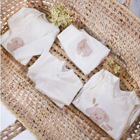 Early Baby Top & Puppy Footed Dungarees Set - Cream Dungaree EEVI 