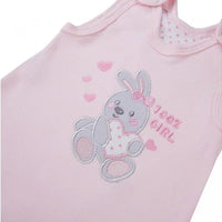 Early Baby Top & Bunny Footed Dungarees Set - Pink Dungaree EEVI 