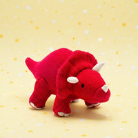 Knitted Triceratops Rattle, Red Toy Best Years 