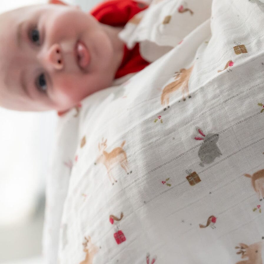 Ziggle Muslin - Christmas Reindeer & Rabbit - 80 x 80 cm Swaddle Blanket Ziggle Baby 