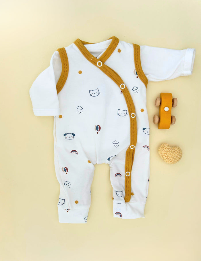 Dungaree & Top Set, Pet Pals - Mustard -