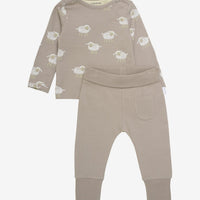 Sheep Top and Striped Trouser Set - Organic Cotton Top & Trousers Noppies 