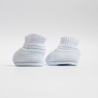 Baby Blue Knitted Booties Booties La Manufacture de Layette 