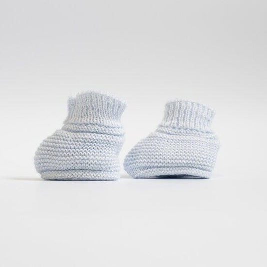 Baby Blue Knitted Booties Booties La Manufacture de Layette 