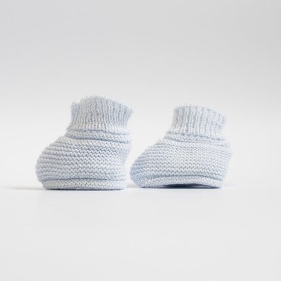 Baby Blue Knitted Booties Booties La Manufacture de Layette 