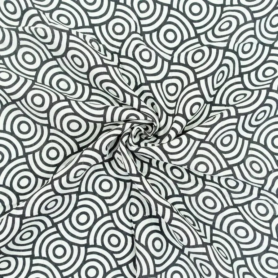 MuslinZ Bamboo/Organic Cotton Swaddle Blanket Black Swirl - 120x120cm Muslin Muslinz 