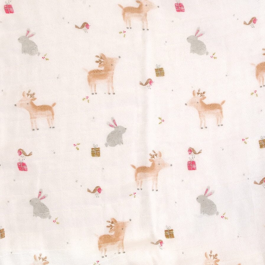 Ziggle Muslin - Christmas Reindeer & Rabbit - 80 x 80 cm Swaddle Blanket Ziggle Baby 
