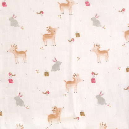 Ziggle Muslin - Christmas Reindeer & Rabbit - 80 x 80 cm Swaddle Blanket Ziggle Baby 
