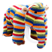 Rainbow Striped Woolly Mammoth Baby Rattle Best Years