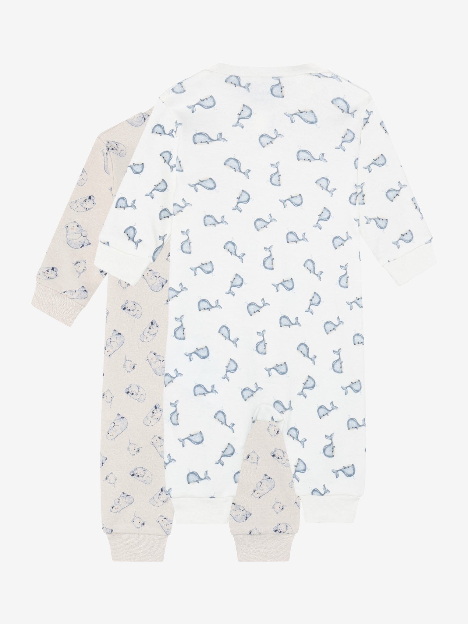 Pack of 2 Pippi Sleepsuits - Bears and Whales Sleepsuit / Babygrow Pippi 