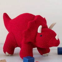 Knitted Triceratops Red Dinosaur Teddy Soft Toy Toy Best Years 