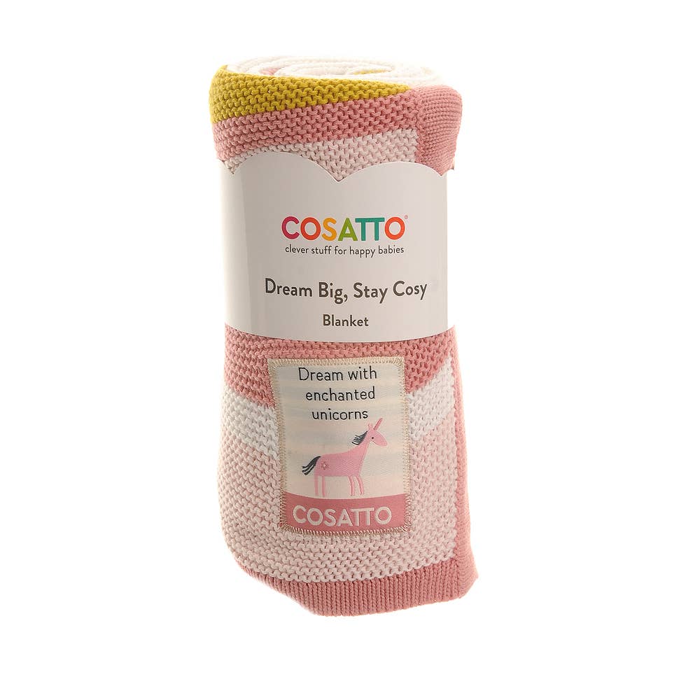 Ziggle Baby - Cosatto Unicorn Garden Stripe Knitted Blanket Blanket Ziggle Baby 