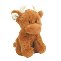 Scottish Highland Cow Soft Plush Toy Mini Brown -11cm tall