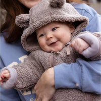 Noppies Fluffy Bear Organic Premium Pramsuit - Brown