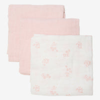 3 Pack, Organic Cotton Muslins, Veiled Rose, 65 x 65 cm Blanket Pippi 
