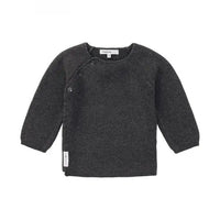Organic Cotton Knitted Cardigan - Dark Grey Melange Cardigan / Jacket Noppies 
