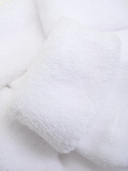White Towelling Premature Baby Socks - pack of two pairs Socks Little Mouse Baby Clothing & Gifts 