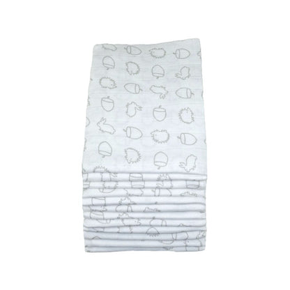 Grey Woodland Cotton Muslin - 70cm x 70cm (One Muslin) Muslin Muslinz 