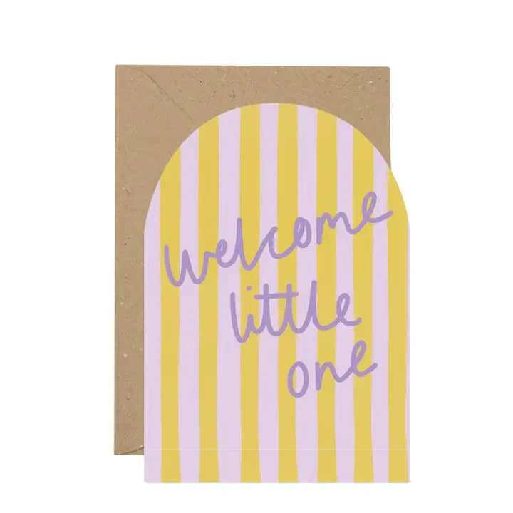 Cards & Message Cards & Gift Wrap Little Mouse Baby Clothing & Gifts Welcome Little One - Stripey 