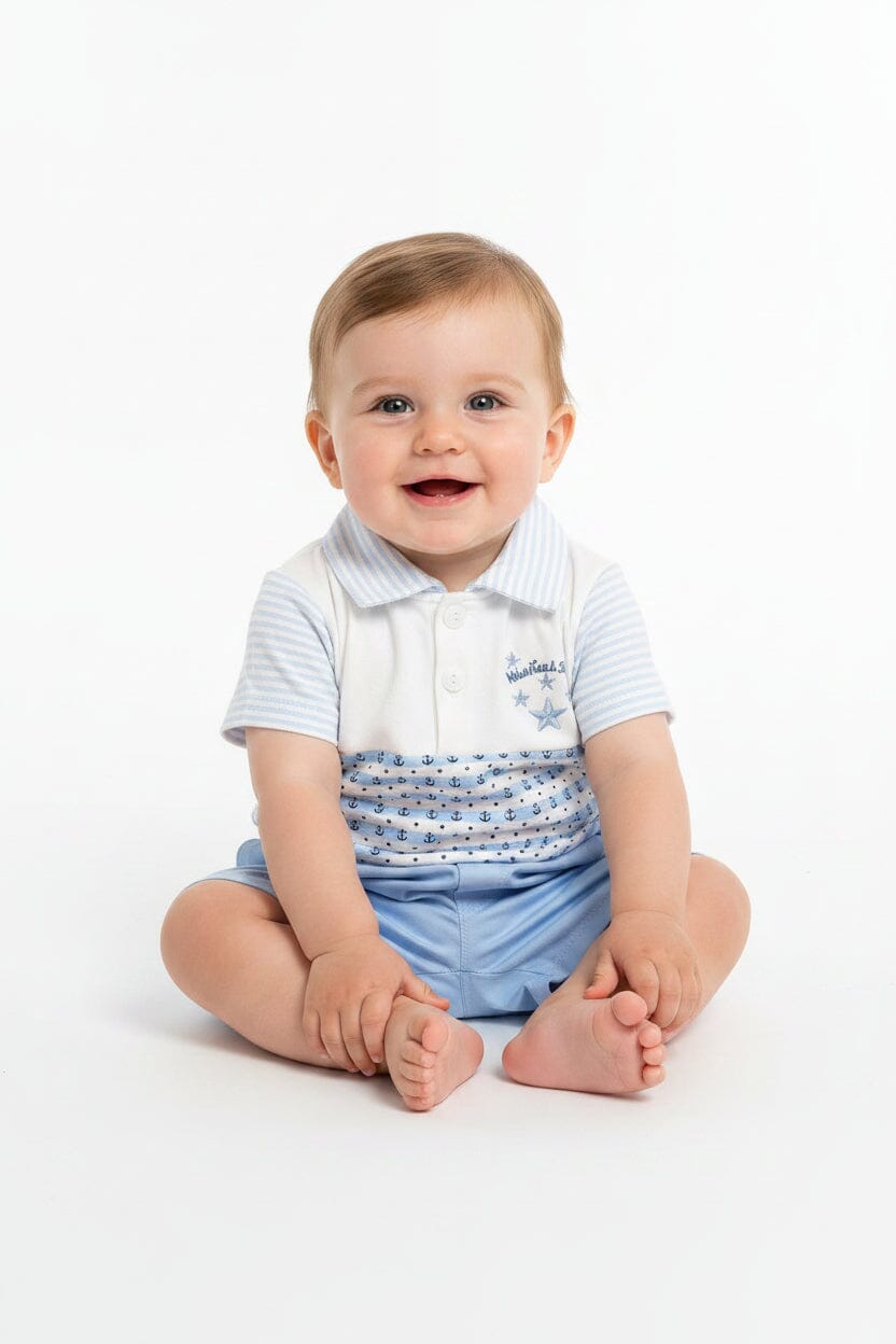 Premature Blue T-Shirt & Shorts Set - Nautical stars