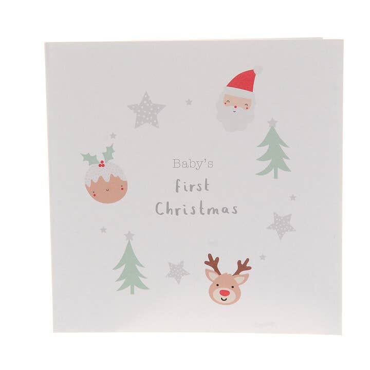 Cards & Message Cards & Gift Wrap Little Mouse Baby Clothing & Gifts Baby's First Christmas Greeting Card (Santa/Pudding) 