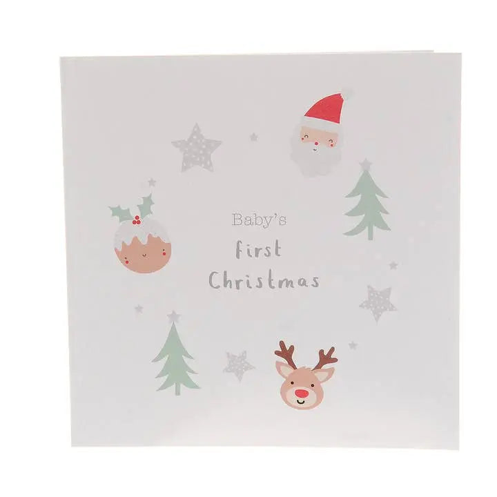 Cards & Message Cards & Gift Wrap Little Mouse Baby Clothing & Gifts Baby's First Christmas Greeting Card (Santa/Pudding) 