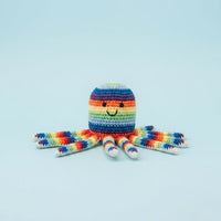 Bright Octopus Baby Rattle Fair Trade Crochet Organic Cotton Toy Best Years 