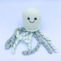 Pastel Blues Octopus Baby Rattle Fair Trade Crochet Organic Cotton Toy Best Years 
