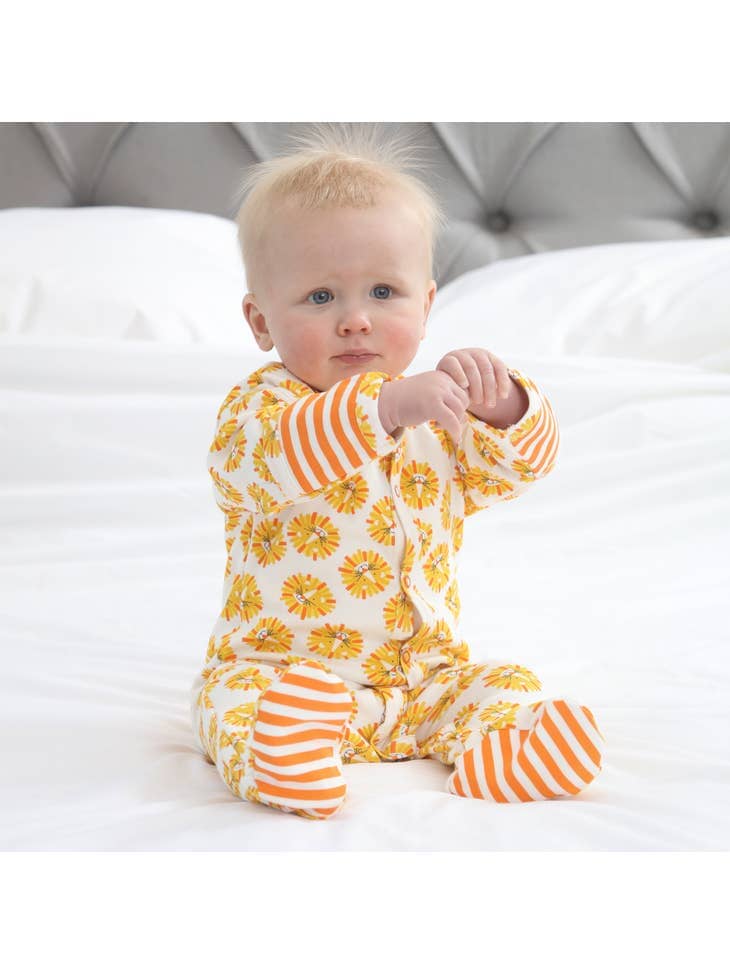 Piccalilly Footed Sleepsuit - Lion - Sleepsuit / Babygrow - Piccalilly