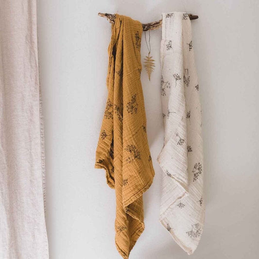 Swaddle Blanket - Cow Parsley - 70 x 70 cm