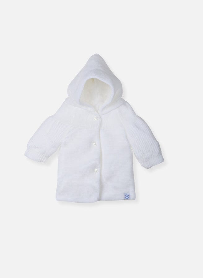 White Knitted Baby Jacket Cardigan / Jacket La Manufacture de Layette 