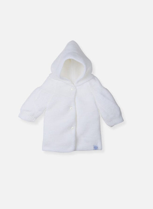 White Knitted Baby Jacket Cardigan / Jacket La Manufacture de Layette 