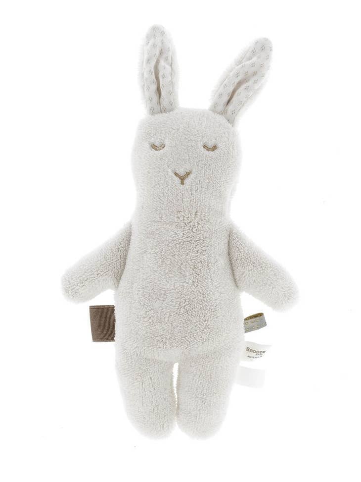 Snoozebaby Organic Plush Toy Rabbit - Stone - Rattle - Snoozebaby