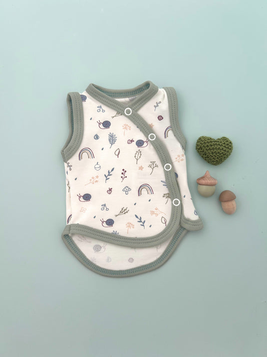 Incubator Vest, Acorn Wood - Khaki Trim Bodysuit / Vest Tiny & Small 