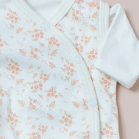 Dungaree & Top Set, Apricot Floral, Premium 100% Organic Cotton Tiny & Small
