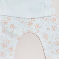 2 piece Cream wrap top & Apricot Floral trouser set, Organic Cotton Tiny & Small