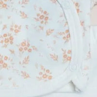 2 piece wrap top & trouser set, Apricot Floral , Organic Cotton Tiny & Small