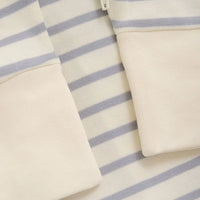 Organic Cotton Blue and Cream Striped Onesie Sleepsuit / Babygrow Fixoni 