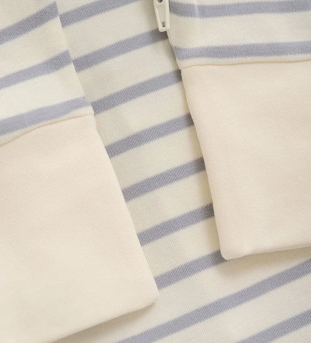Organic Cotton Blue and Cream Striped Onesie Sleepsuit / Babygrow Fixoni 
