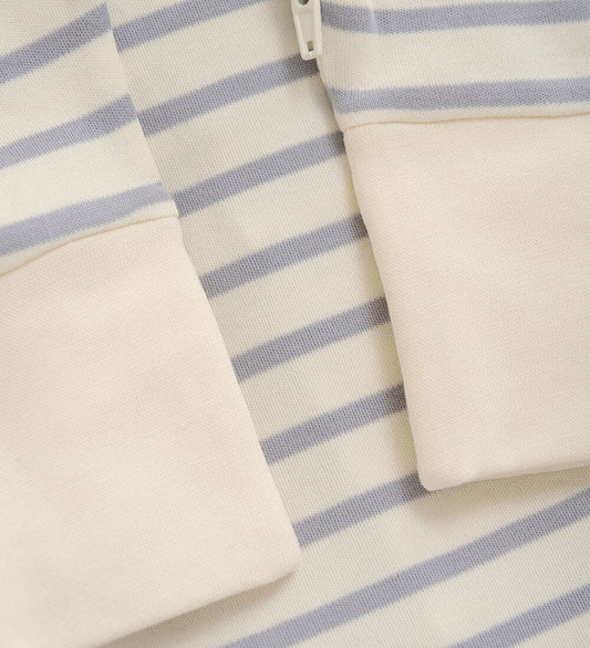 Organic Cotton Blue and Cream Striped Onesie Sleepsuit / Babygrow Fixoni 