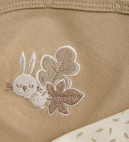 Bunny and Leaf Organic Cotton Dungarees & Bodysuit Outfit Fixoni 