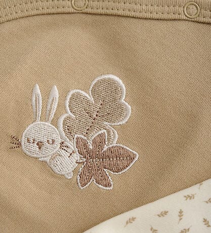 Bunny and Leaf Organic Cotton Dungarees & Bodysuit Outfit Fixoni 