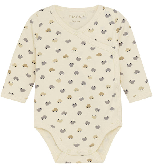 Organic Cotton Car Pattern Long Sleeve Bodysuit Bodysuit / Vest Fixoni 