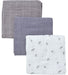 3 Pack, Organic Cotton Muslins, Cars / Grey, 65 x 65 cm Blanket Pippi 