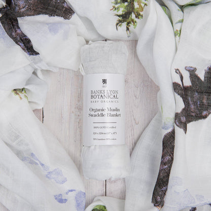 Muslin Swaddle Blanket, Organic - Bears Swaddle Blanket Banks-Lyon Botanical 